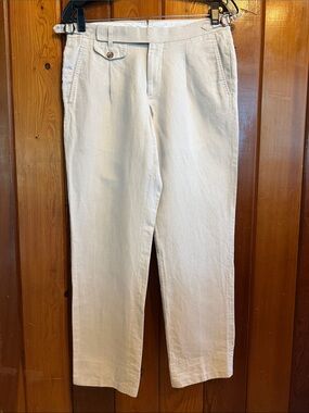 Suit Supply Italian Tessuti Sandrio Cotton Linen Brentwood  Ivory Pants 30 x 28